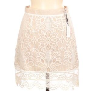 Lovers + Friends Ivory Ella Lace Formal Skirt